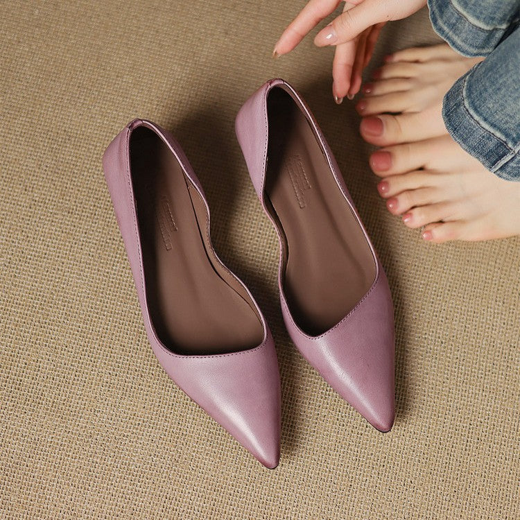Orlisse Escarpins à Talon Kitten en Cuir