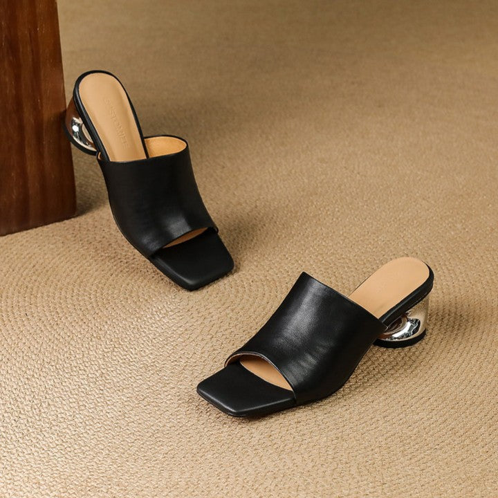 Mules en cuir Virelle Curve