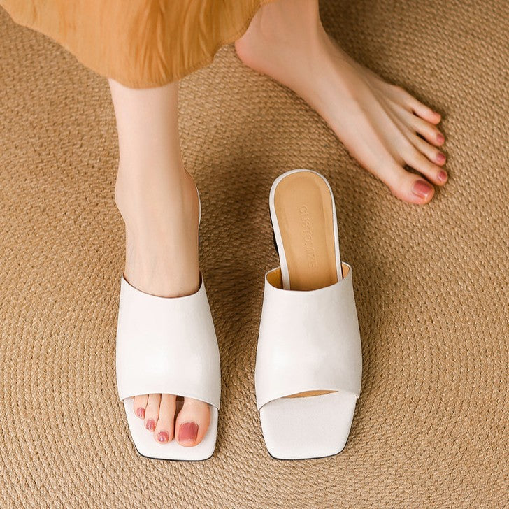 Mules en cuir Virelle Curve
