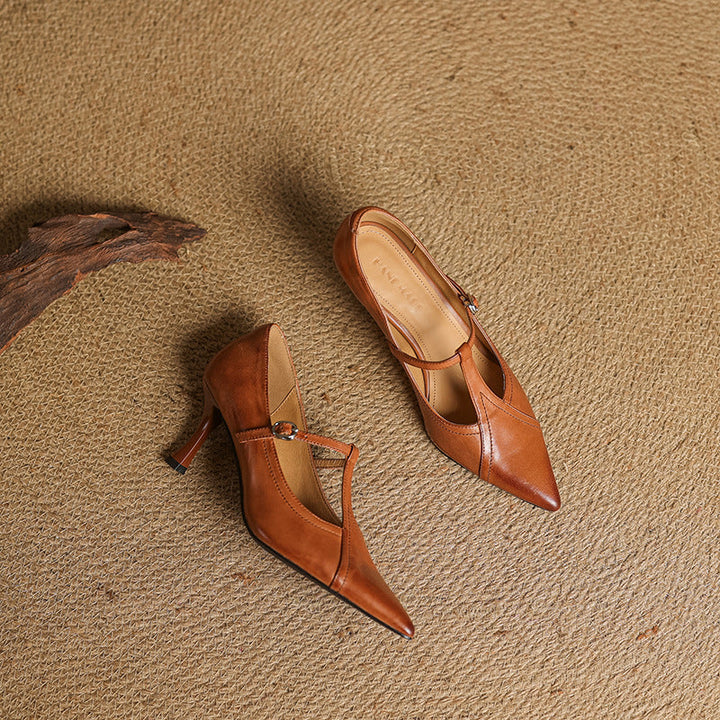 Pompes en cuir Aveline à bride T