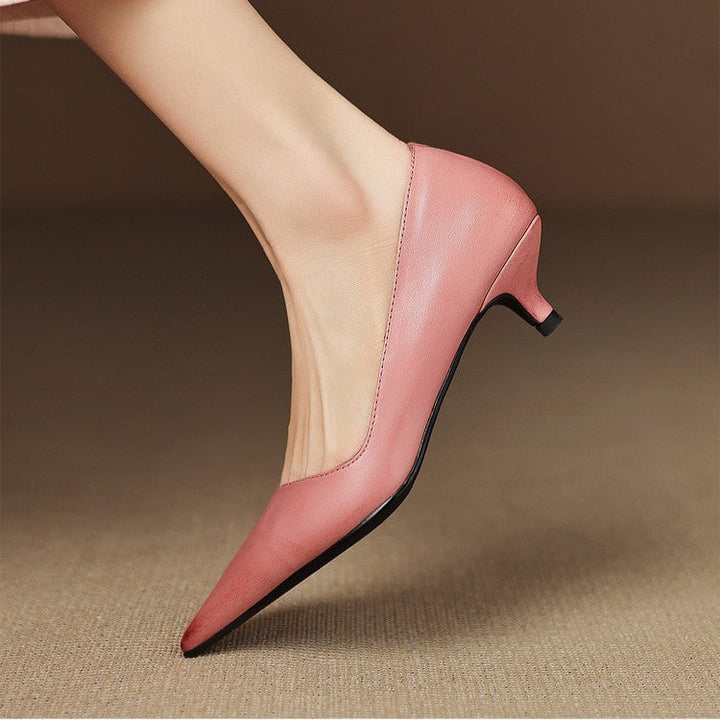 Orlisse Escarpins à Talon Kitten en Cuir