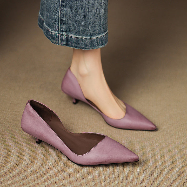 Orlisse Escarpins à Talon Kitten en Cuir