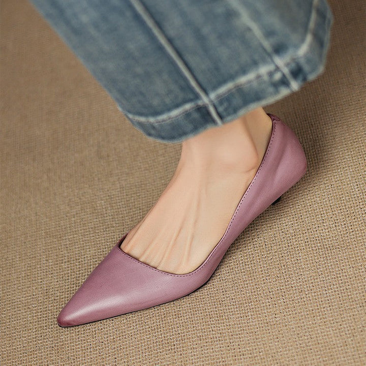 Orlisse Escarpins à Talon Kitten en Cuir