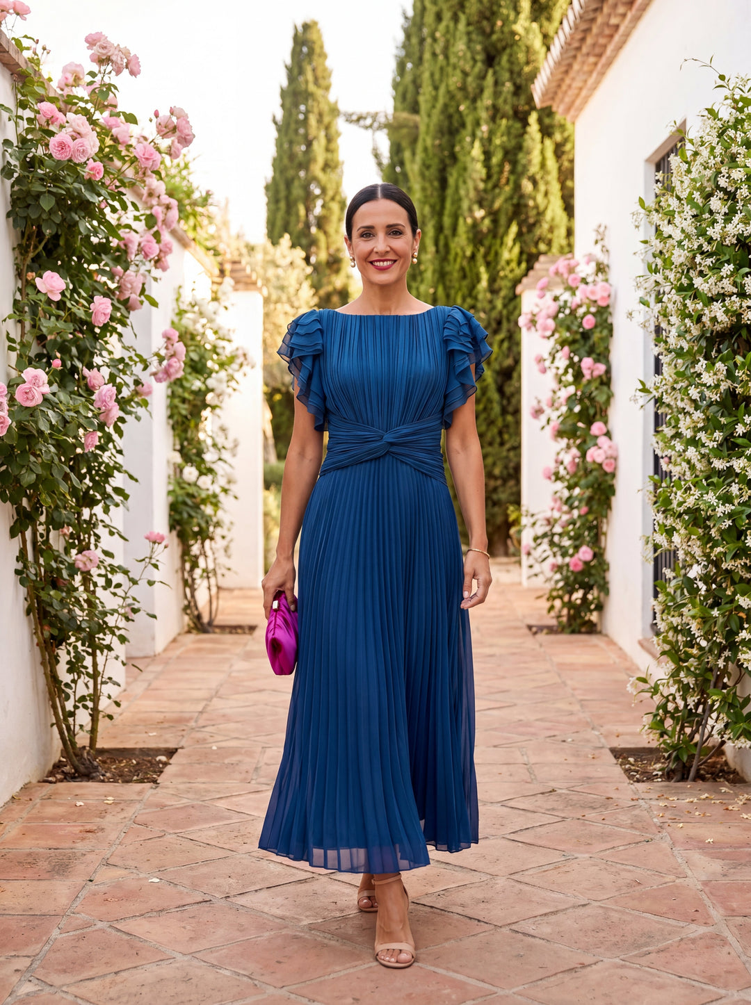 Seraphina | Robe maxi plissée élégante