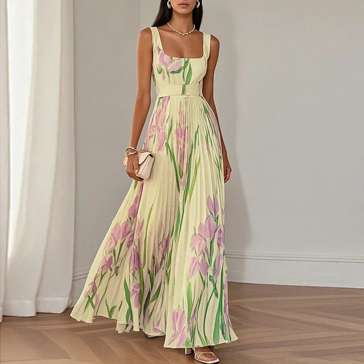 Oriah | Robe maxi fleurie coupe trapèze