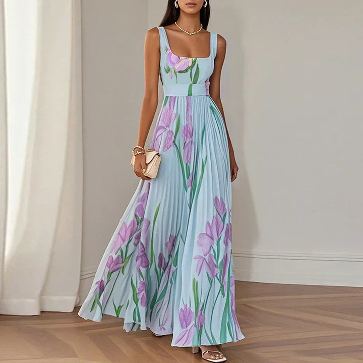 Oriah | Robe maxi fleurie coupe trapèze