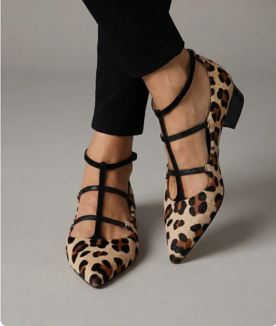 Bridget | Chaussures à talon avec bride léopard