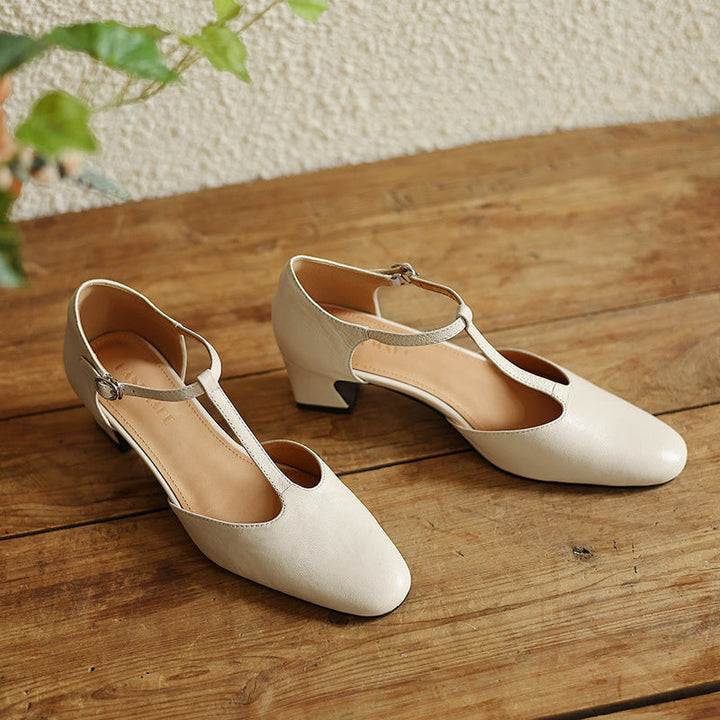 Talons T-Strap en Cuir Elowen