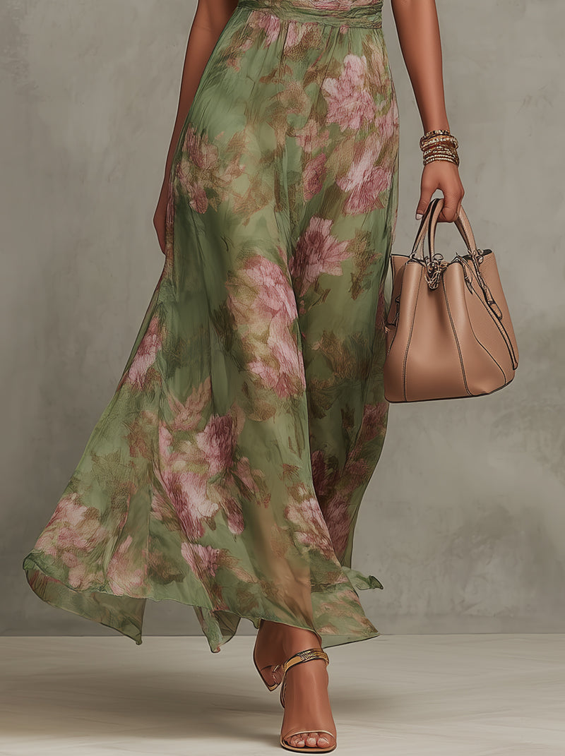 Lidia | Robe maxi dos-nu fleurie