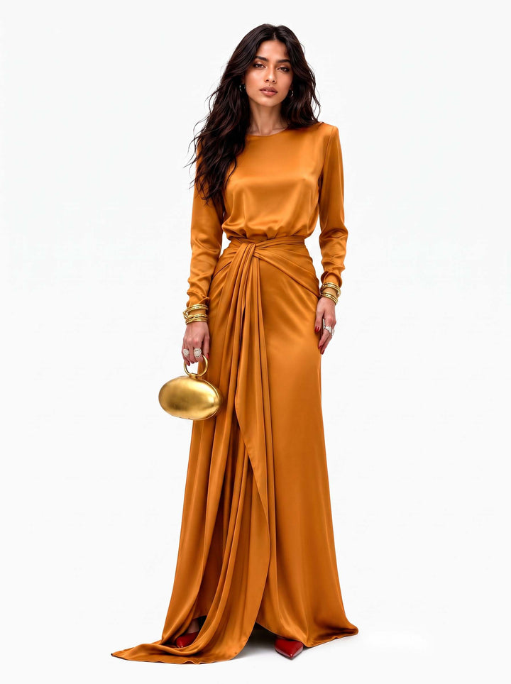 Amélie | Robe maxi drapée élégante
