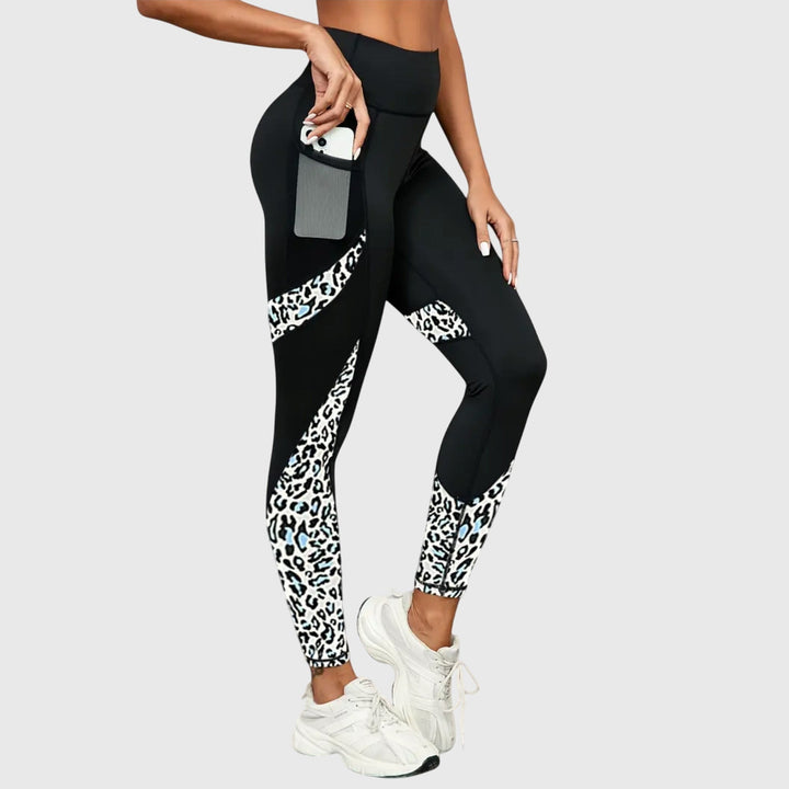 Jamie | Pantalons d'entraînement taille haute imprimé léopard