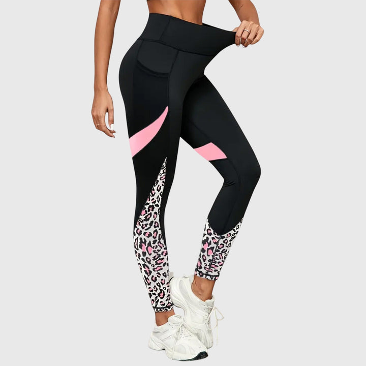 Jamie | Pantalons d'entraînement taille haute imprimé léopard