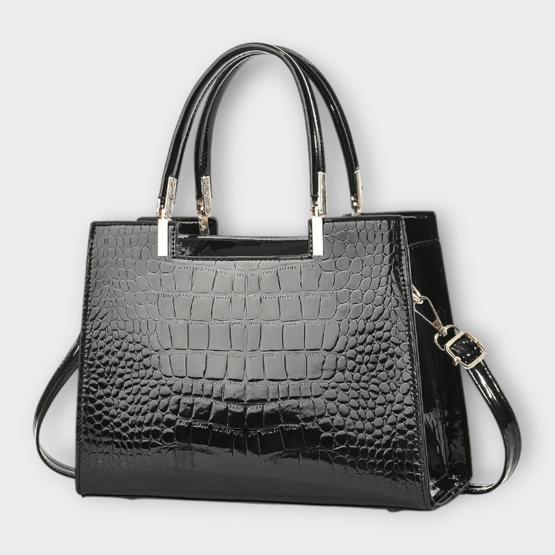 Jamie | Sac à main en cuir crocodile brillant