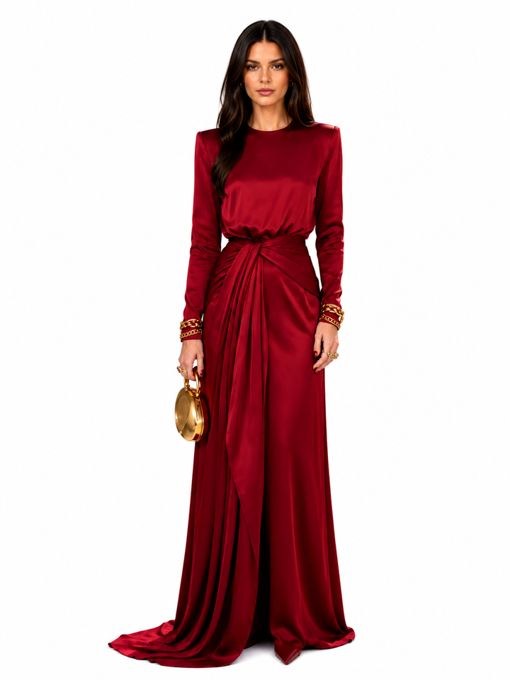 Amélie | Robe maxi drapée élégante
