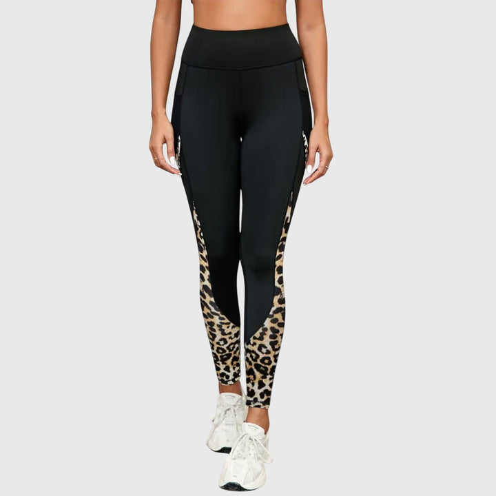Jamie | Pantalons d'entraînement taille haute imprimé léopard