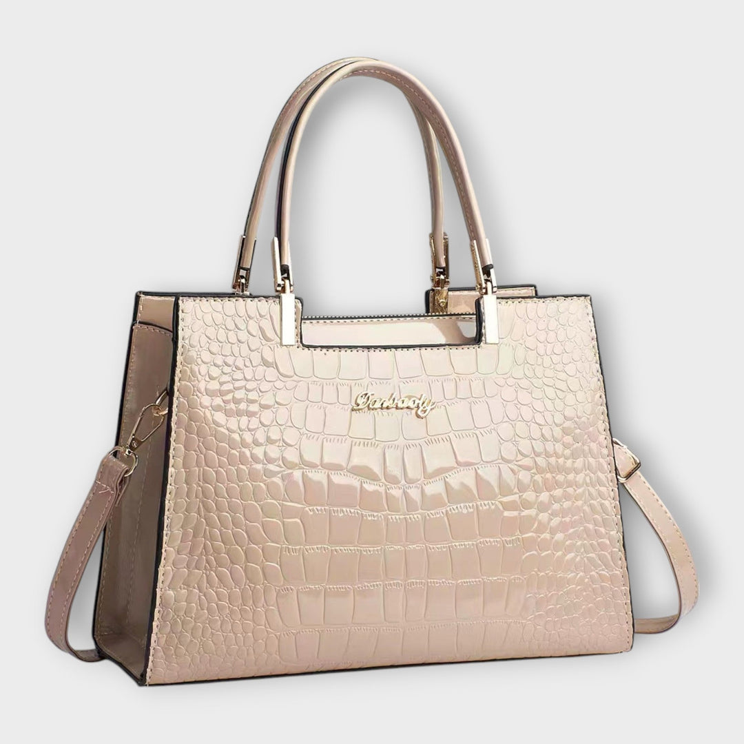 Jamie | Sac à main en cuir crocodile brillant