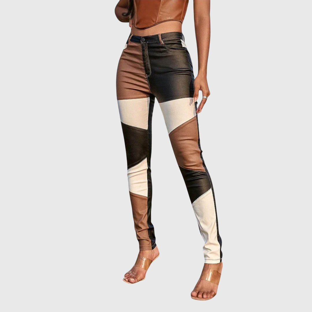 Jamie | Pantalons Tubulaires avec Motif Color Block