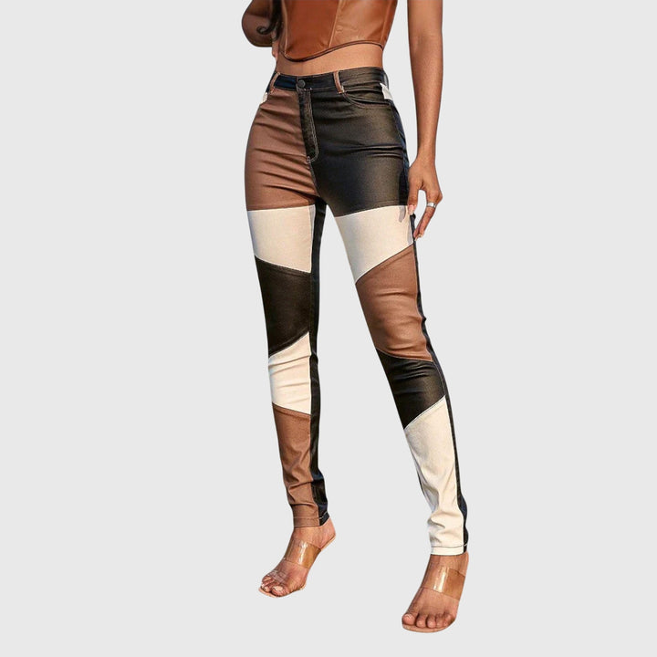 Jamie | Pantalons Tubulaires avec Motif Color Block