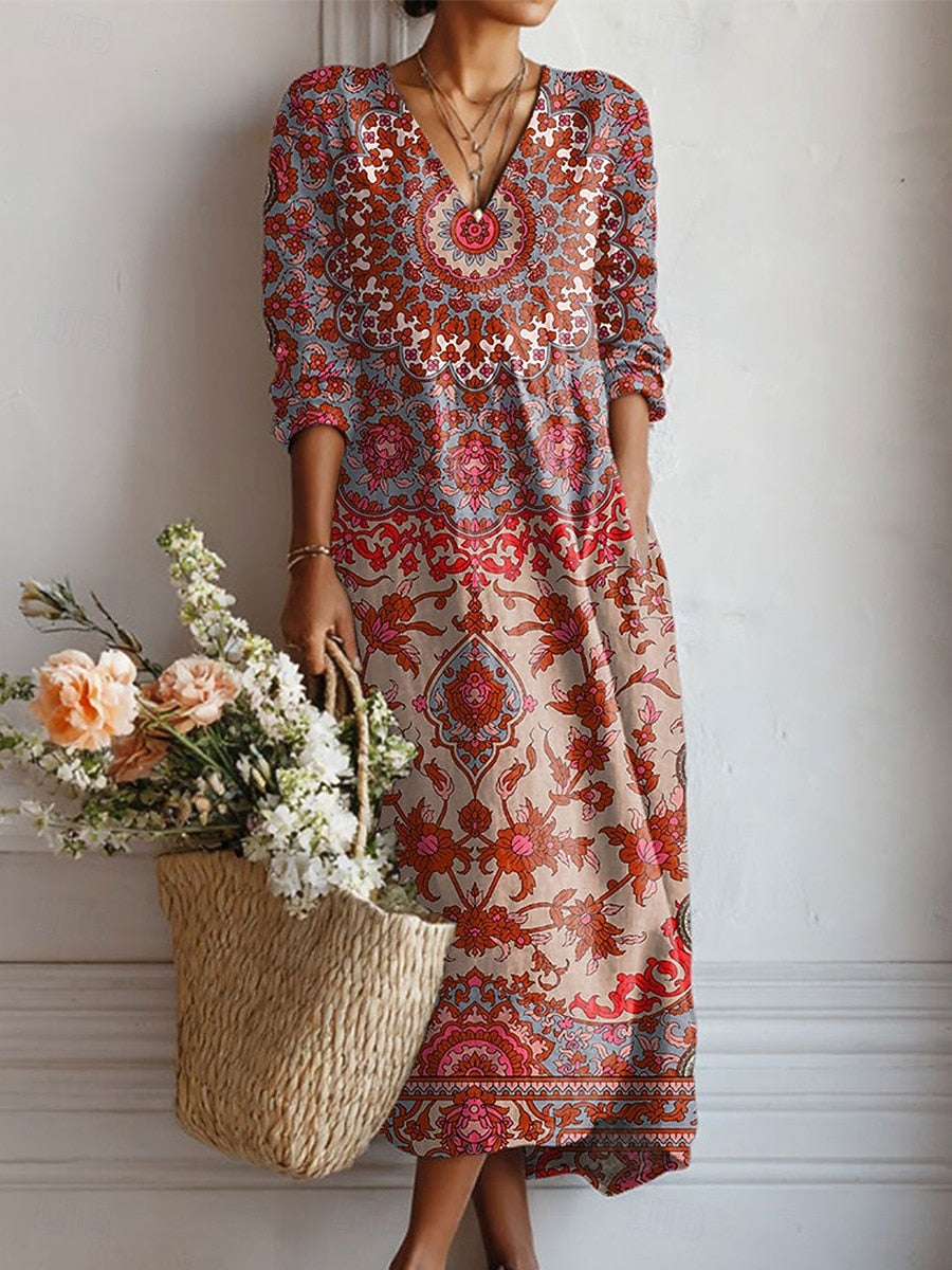Gabrielle | Robe longue à médaillon vintage