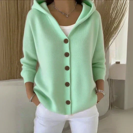 Élodie – Gilet à capuche en maille