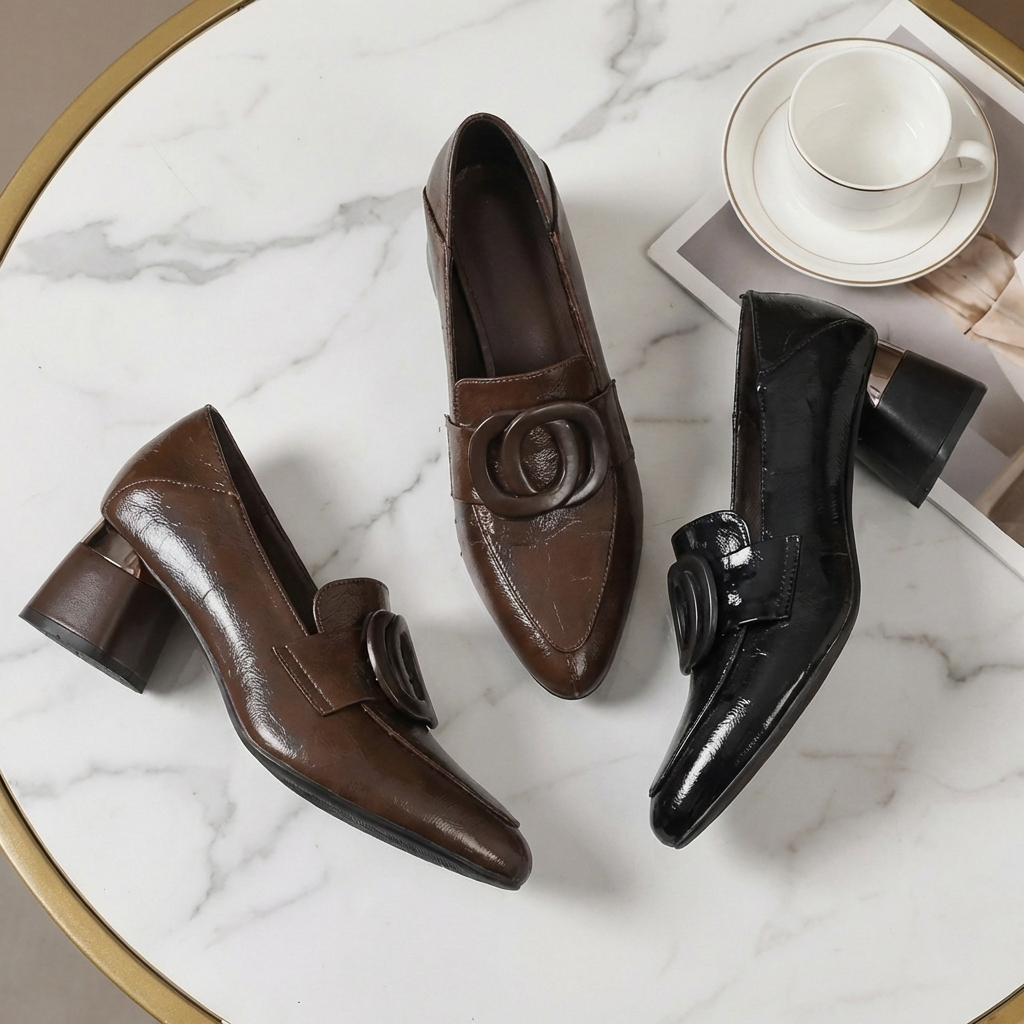 Talons Mocassins en Cuir Valora