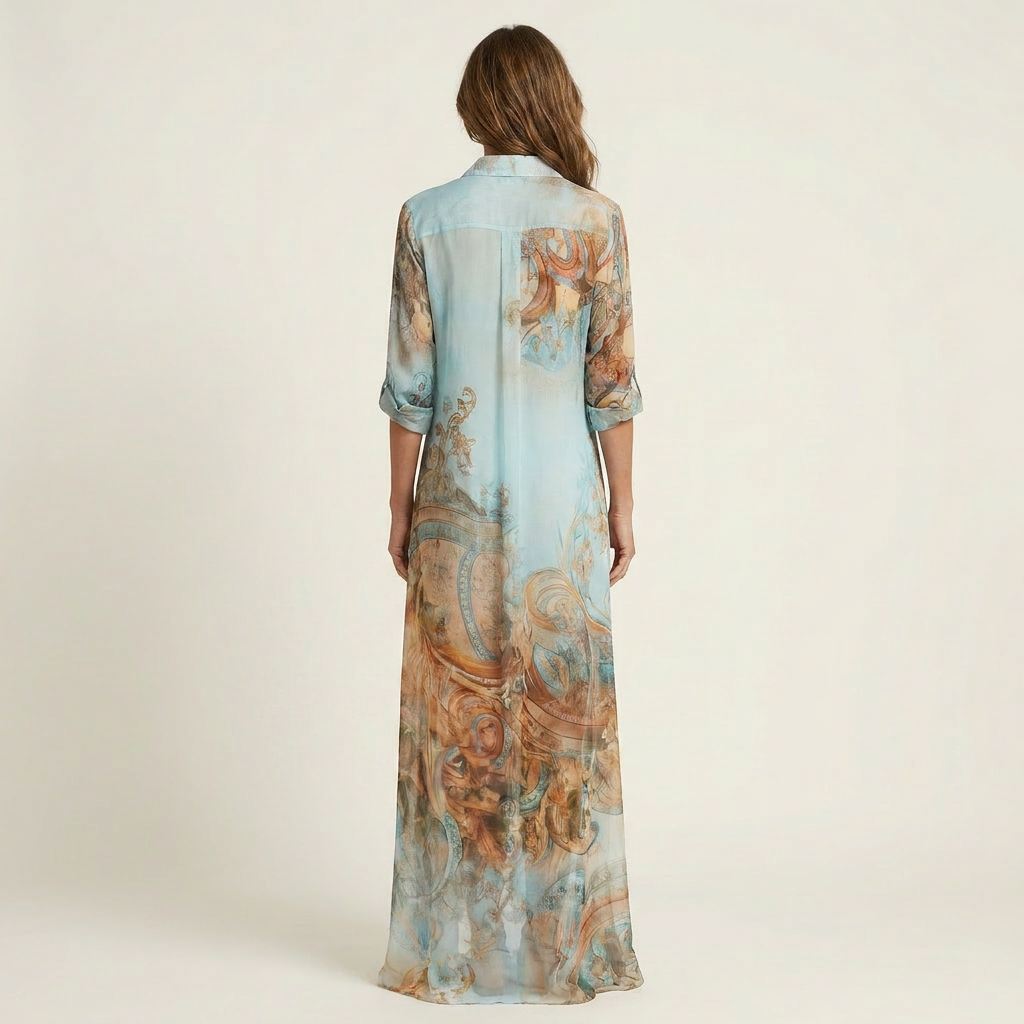 Lanie | Robe-chemise maxi élégante