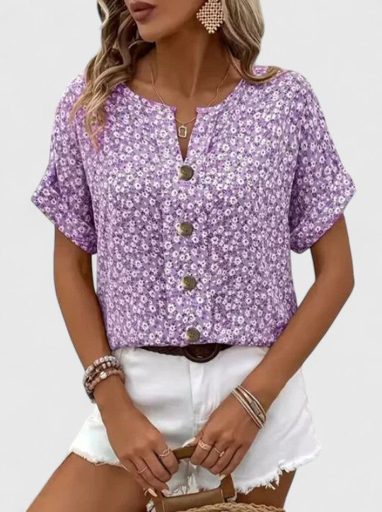 Jamie | Haut Floral Élégant d'Été