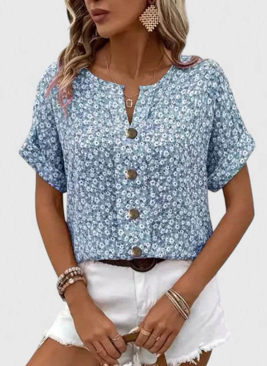 Jamie | Haut Floral Élégant d'Été