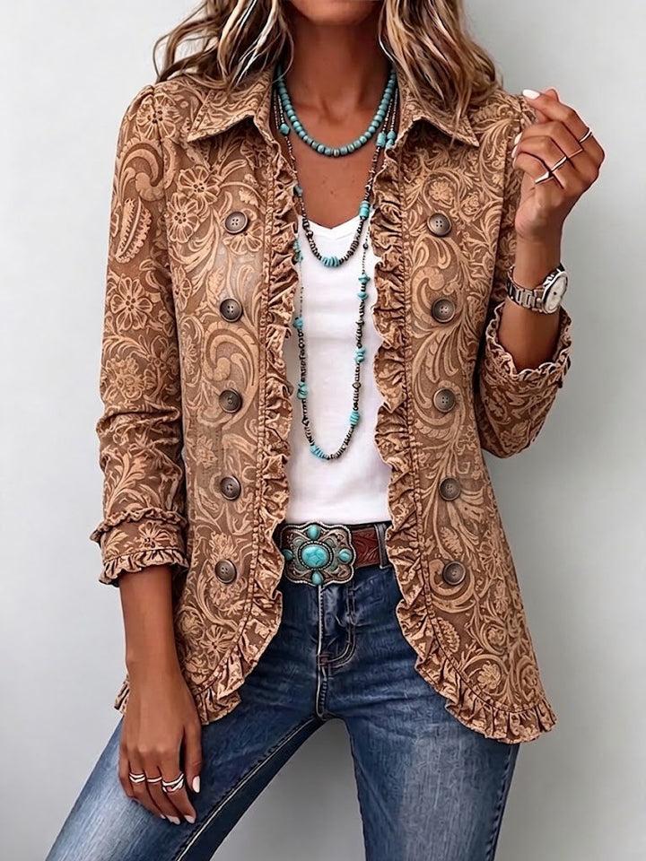 Concepción | Veste florale vintage à volants