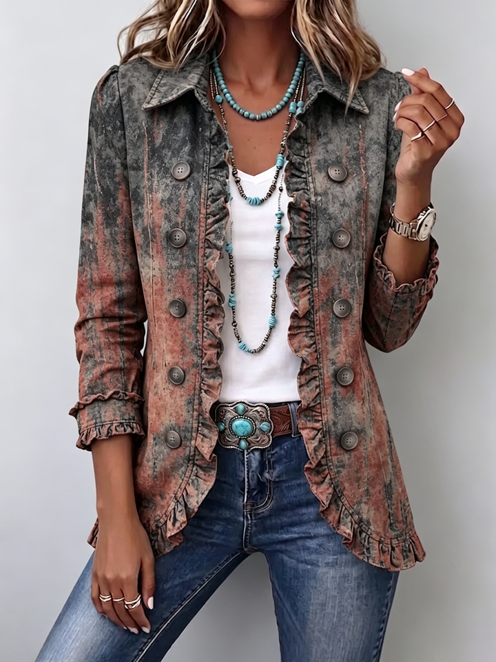 Benita | Veste texturée dégradée à volants