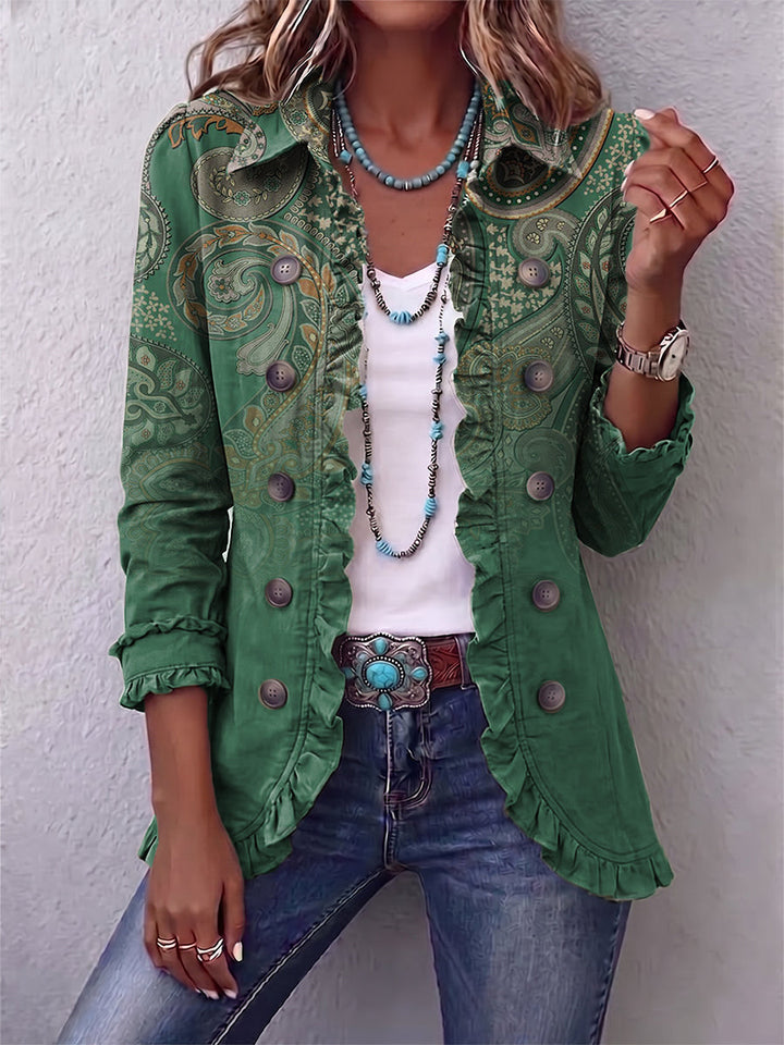 Jacinta | Veste verte à motif cachemire