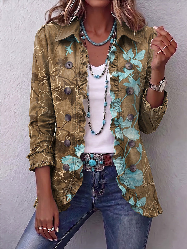 Salud | Veste florale dégradée à volants