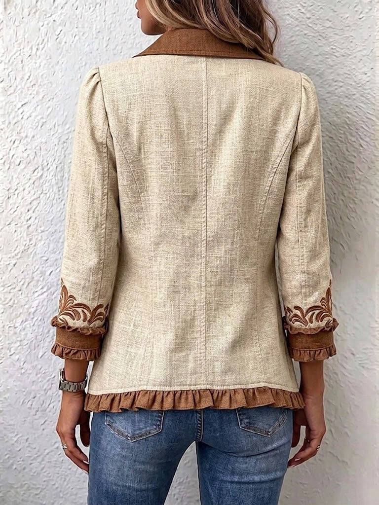 Almudena | Veste florale brodée à volants