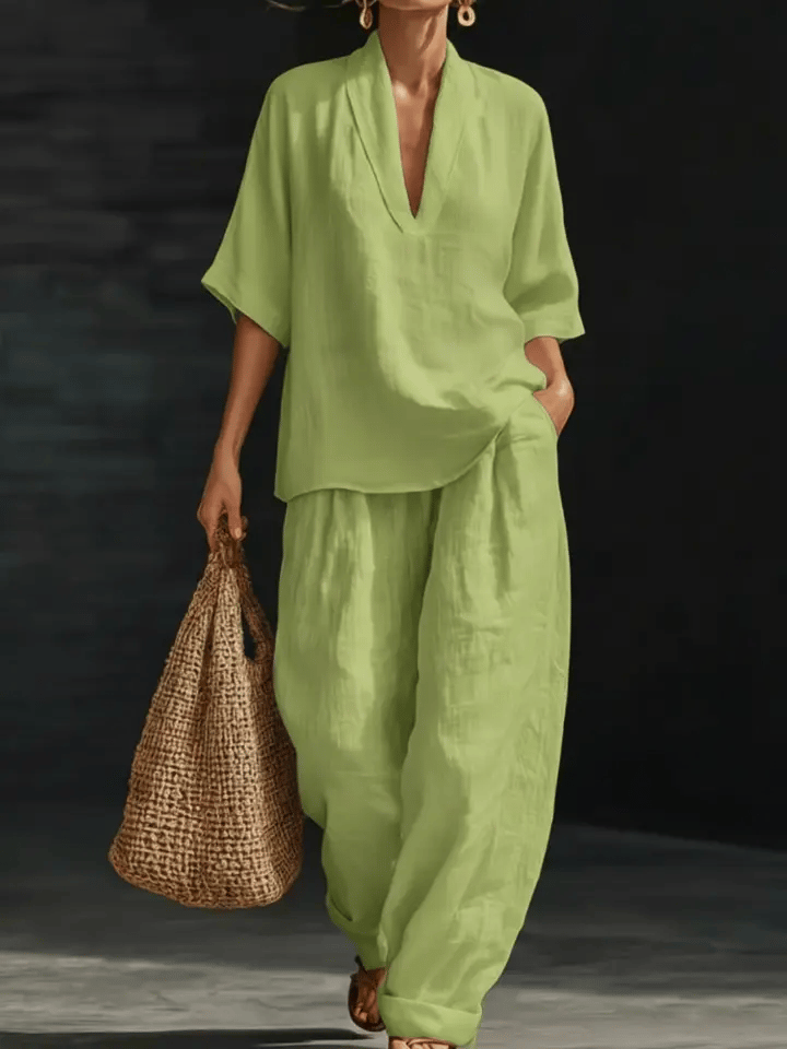 Lilly | Ensemble en Lin Deux Pièces Sans Effort