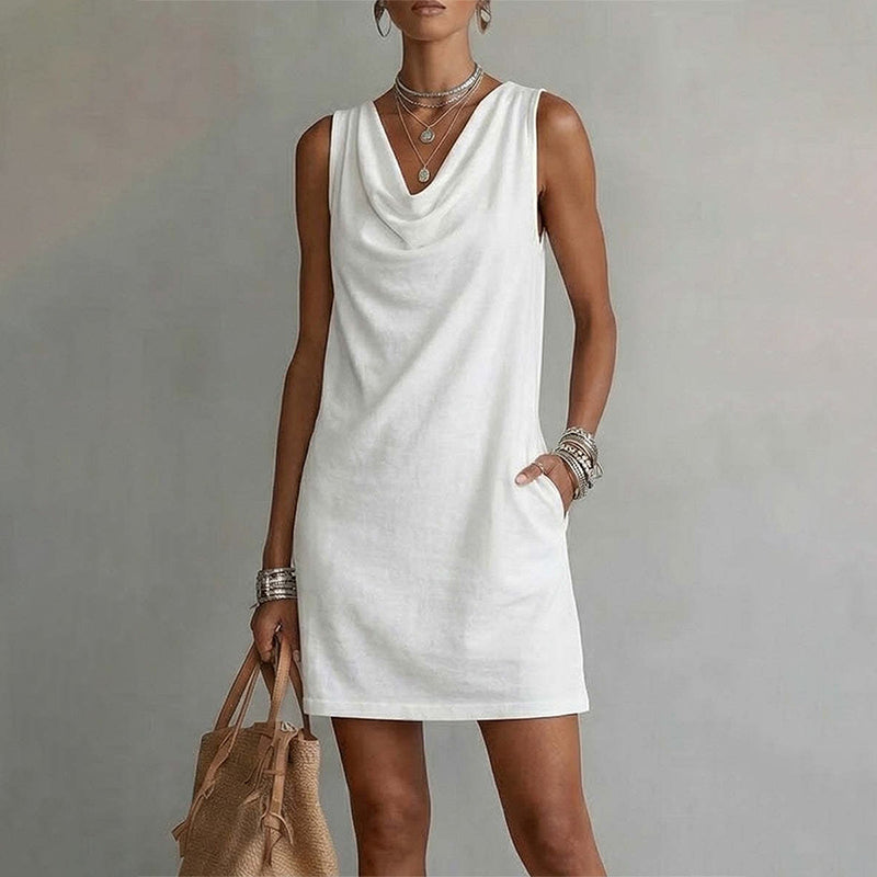 Camille | Robe fluide à col bénitier