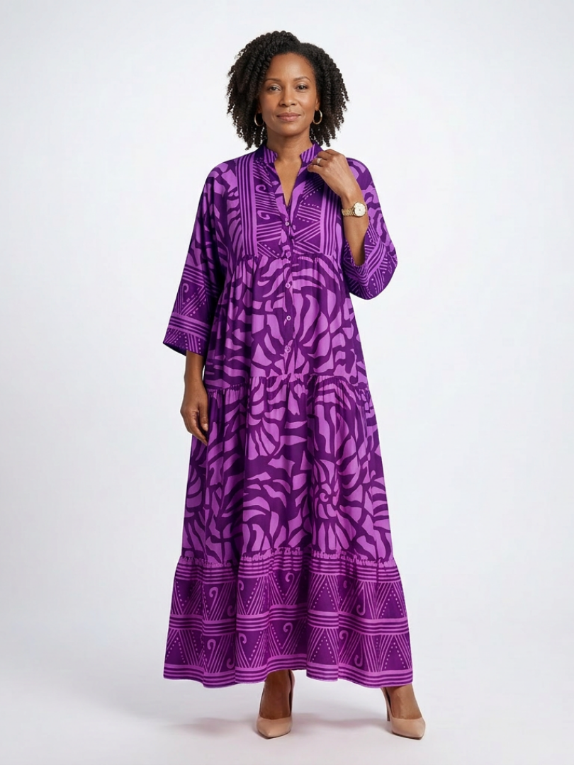 Marielle | Robe Midi Boutonnée