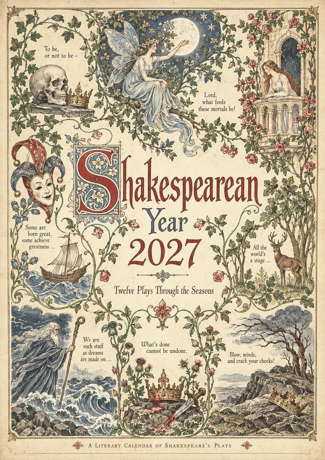 CALENDRIER MURAL 2027 – Une Année avec Shakespeare