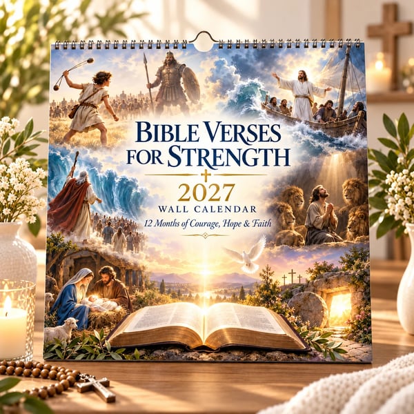 CALENDRIER MURAL 2027 – Versets Bibliques pour la Force