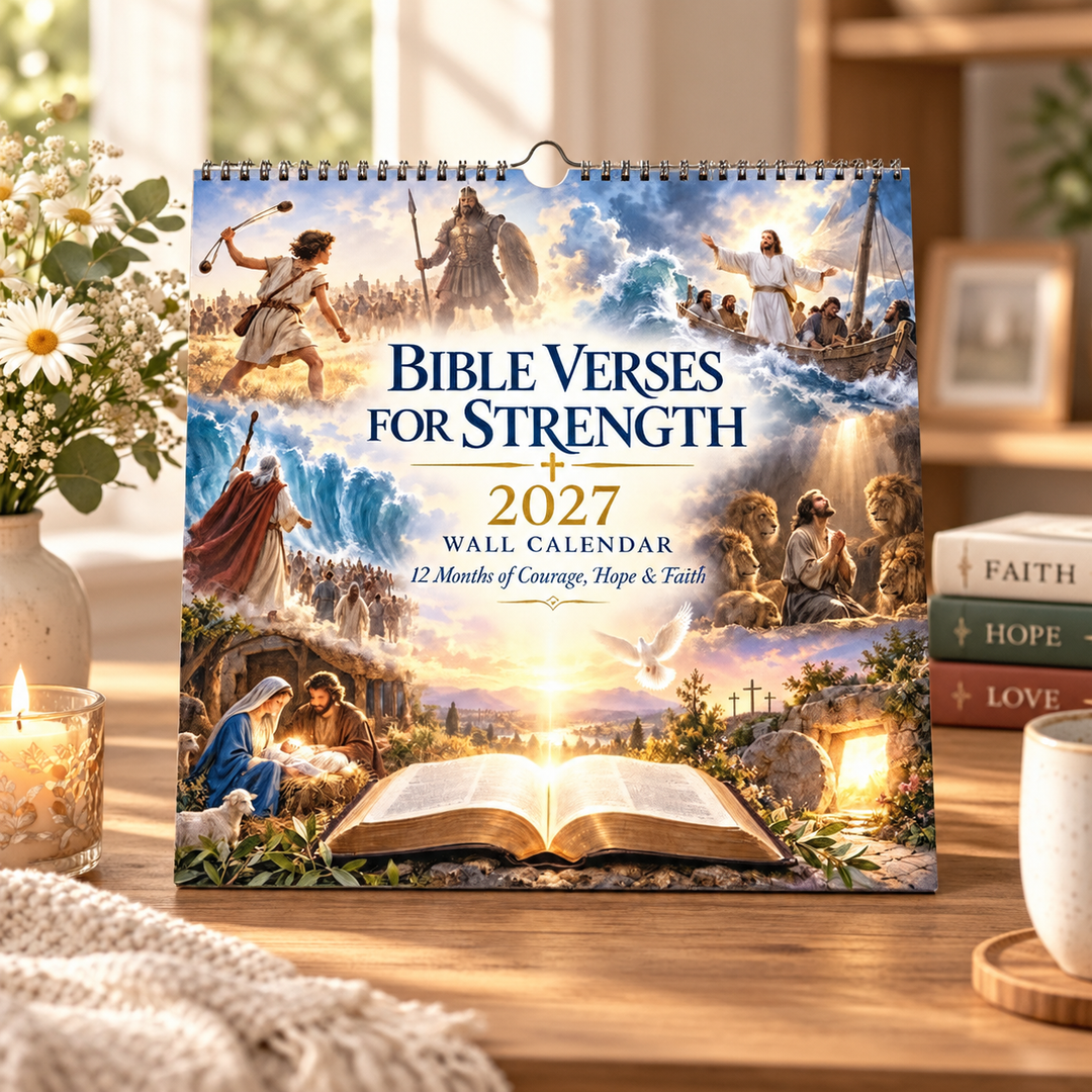 CALENDRIER MURAL 2027 – Versets Bibliques pour la Force