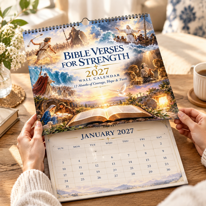CALENDRIER MURAL 2027 – Versets Bibliques pour la Force