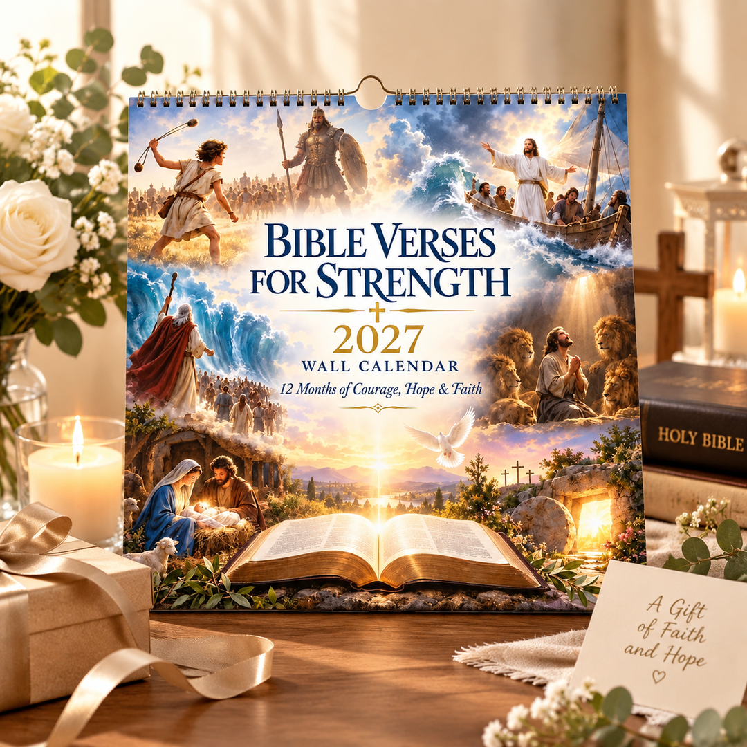 CALENDRIER MURAL 2027 – Versets Bibliques pour la Force