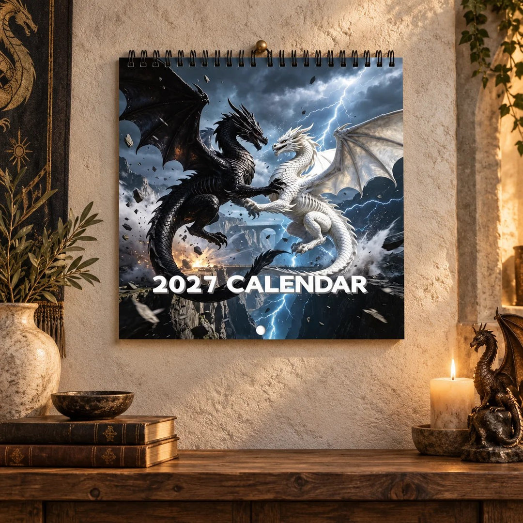 CALENDRIER MURAL 2027 – Dragons d’un Monde Supérieur