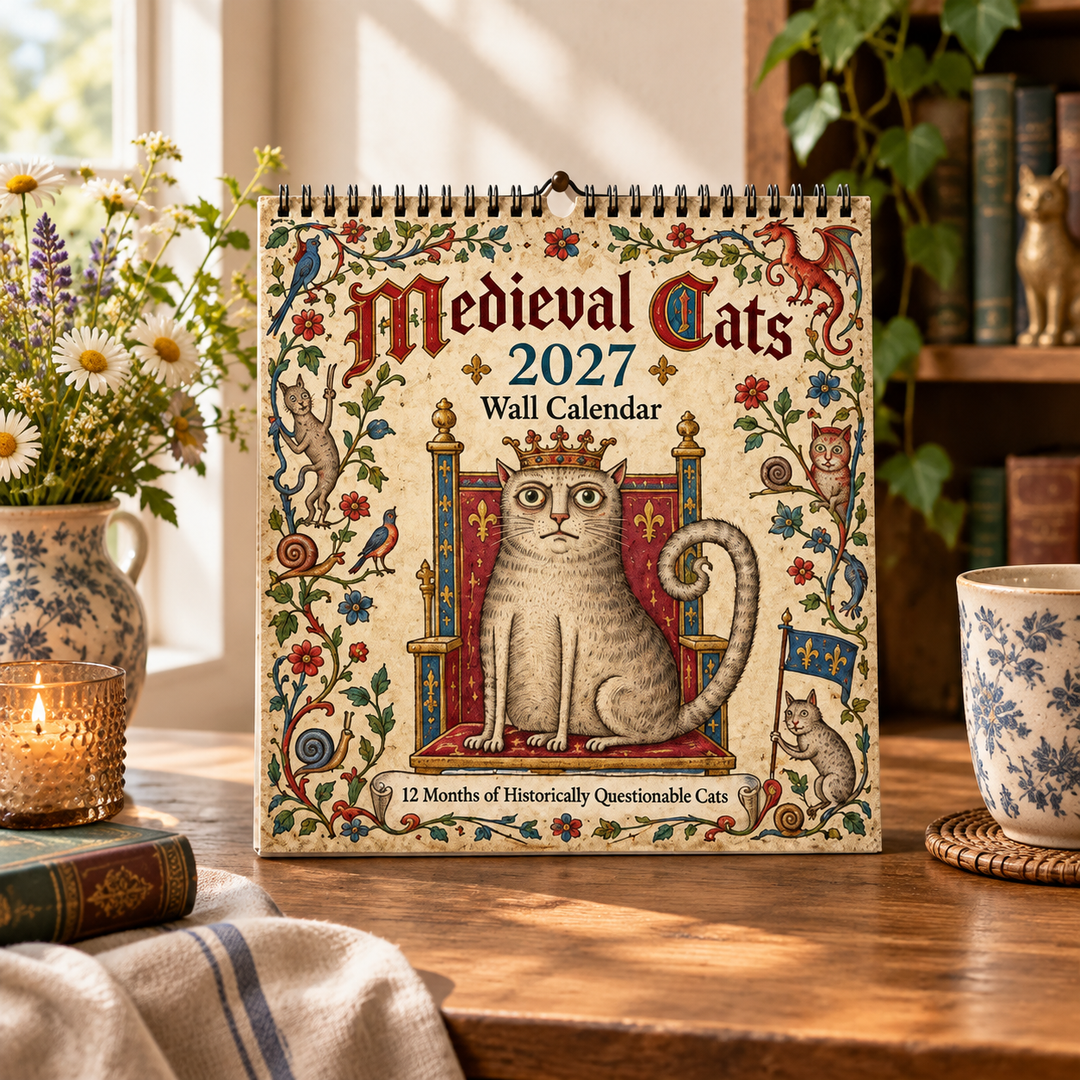 CALENDRIER MURAL 2027 – Chats Médiévaux