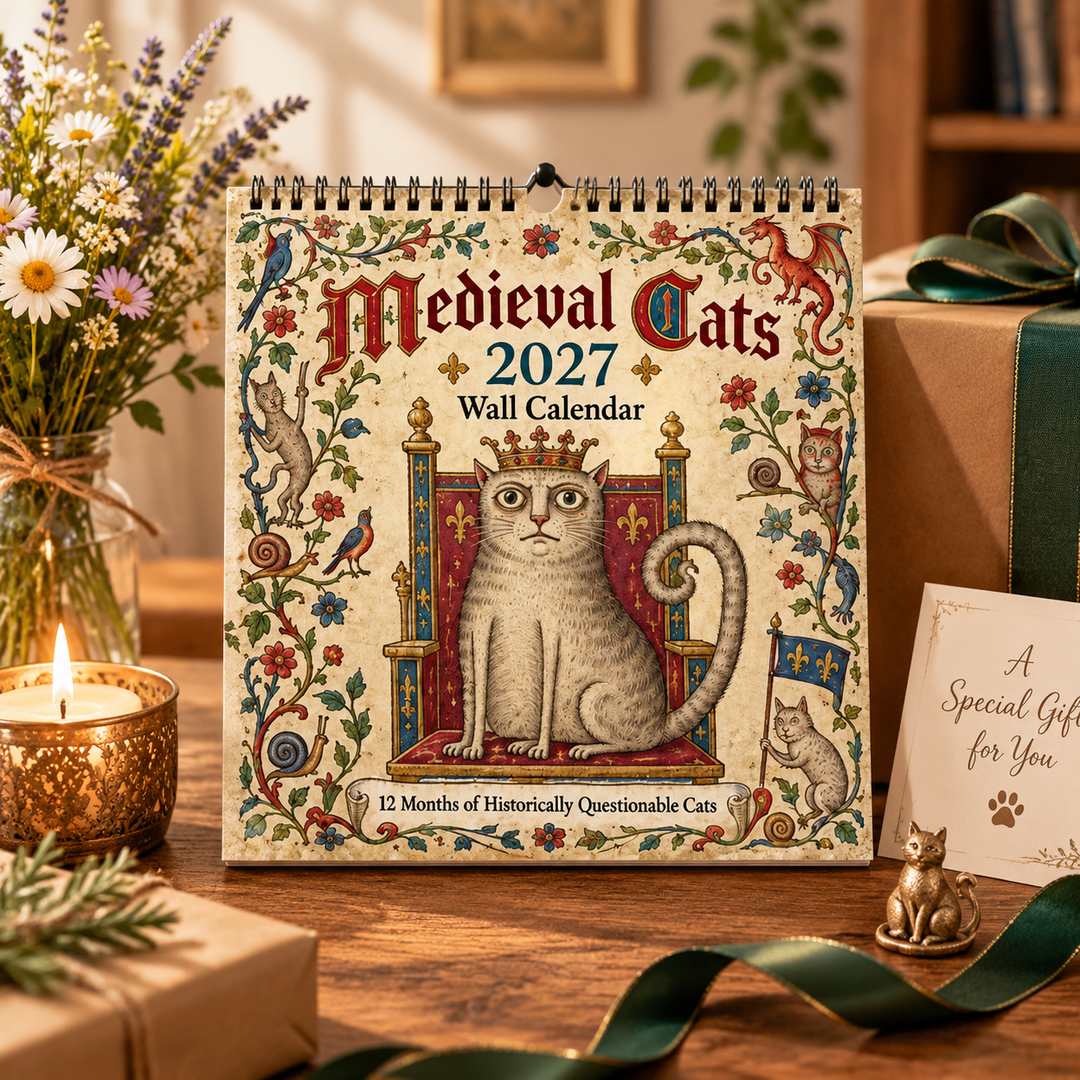 CALENDRIER MURAL 2027 – Chats Médiévaux